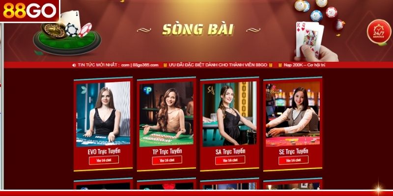 Khám phá casino 88GO với hơn 5.000 bàn cược mỗi ngày